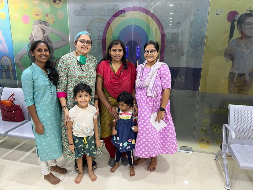 Customer at dental clinic