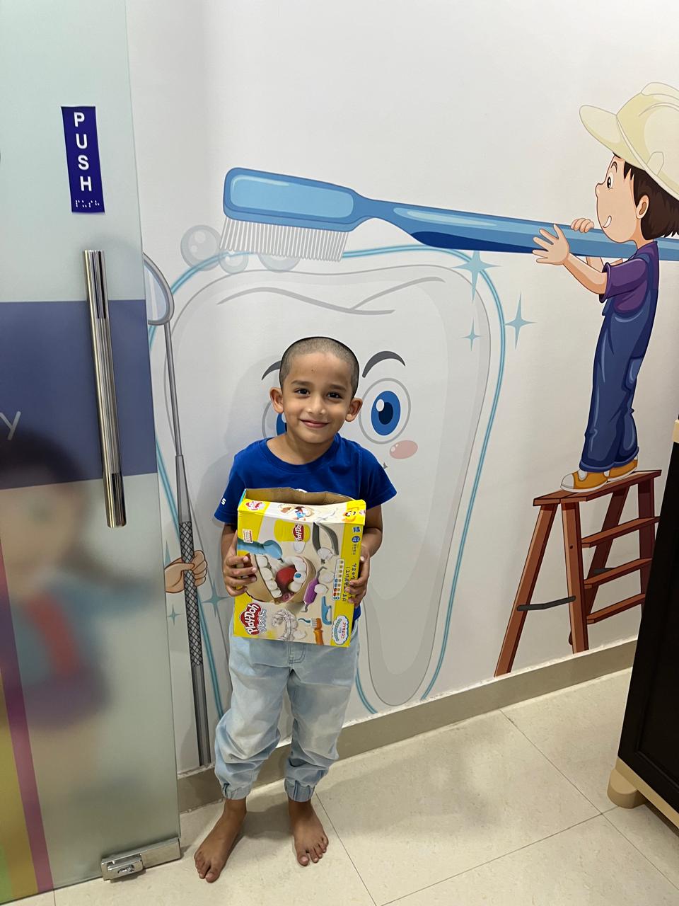 Customer at dental clinic